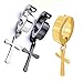 3 Pairs Stainless Steel No Piercing Cross Hoop Dangle Earrings for Men Women,Hypoallergenic…