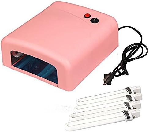 MiiRii 110V US36W UV Nail Polish Timer Dryer Gel Acrylic Curing 4 Tube Lamp Light Spa Kit (Pink)