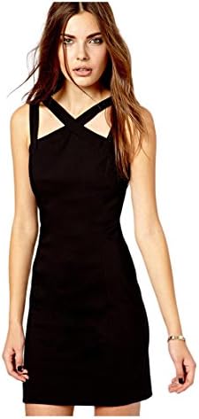 CA Fashion Women's Sexy Criss-cross Strappy Backless Mini Dress