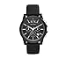 A|X Armani Exchange Men's Silvertone Black Nylon With Silicone Straps Watch