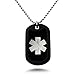 Carved LA Medical Alert ID, Personalized Custom Engraved Medical Alert ID Aluminum Dog Tag Necklace