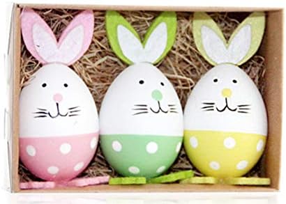 LOISLEILA Easter Rabbit Eggs Plastic Printed Bright Graffiti Bunny Home Decoration Birthday Gifts Easter Animal Craft Kit