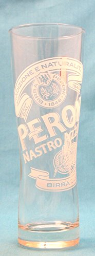 Peroni Beer Nastro Azzurro Frosted Logo 0.3l 8in Single Glass