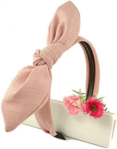 Evertrade Pink Fabric Bow Knot Fashion Headband Hair Band Hair Accessory for Girls Teens and Women