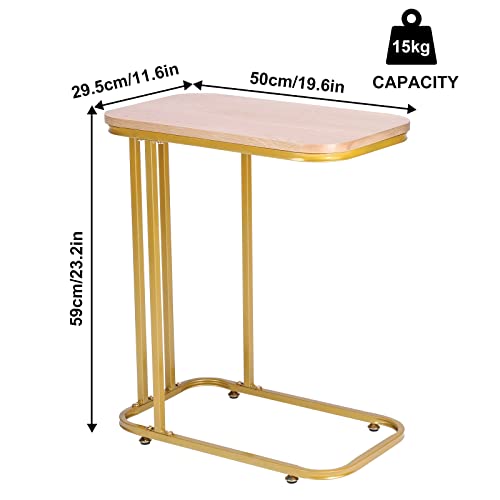 Side Tables Living Room C Shaped End Table TV Tray Table Narrow Side Table Bedroom Small Side Table for Small Spaces （19 * 11 * 22 Inch ）