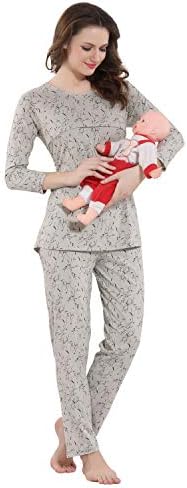 Kayimi Women's Cotton Feeding Maternity Nursing Night Suit
