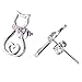 Cat Earrings Sterling Silver Mini Pet Cats Syud Earrings Jewelry Studs for Women(Pink cat earrings)