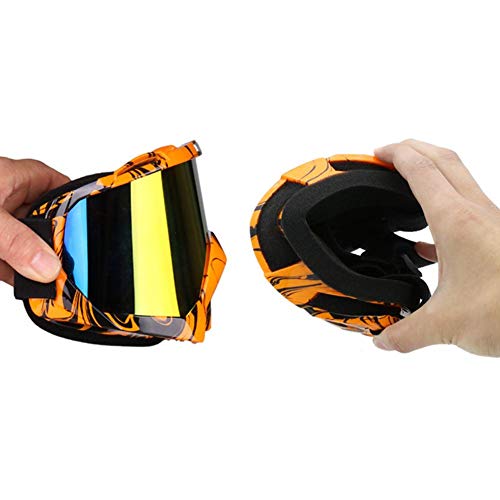 Yunhigh Motorcycle Goggles Over Glasses Ski Snowboard Snowmobile Riding Motocross Goggles Yellow Lense Windproof Anti-Fog Anti-Slip Winter Outdoor Protective Glasses for Men Women