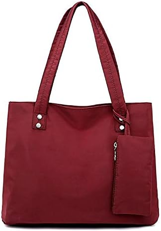 Amazon Co Jp レディース ビジネスバッグ シンプル 通勤 通学 肩がけ トートバッグ レディース ショルダーバッグ オフィス 撥水 耐水 縦型 軽量 ナイロン ワイン シューズ バッグ