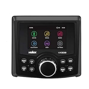Marine Stereo, Audio Video Player DAB+/FM/AM met Bluetooth Streaming, voor jacht, boot, UTV, ATV, Power Sport, Spa