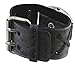 Nemesis FXB066K Men's Dark Gray Black Dial Wide Leather Cuff Band Watch