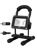 LTE 10W Cordless Outdoor Portable Rechargeable LED Work Light, 60W Halogen Bulb Equivalent, 760 Lumen, Adapter and Car Charger Included, Waterproof Floodlight, Security Lights.(Daylight White)