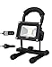 LTE LED Rechargeable Work Light, LTE Portable Outdoor Flood Light With Adapter and Car Charger,Outdoor Camping Security Lights 6000K Waterproof IP65 Daylight White (10W-Black)