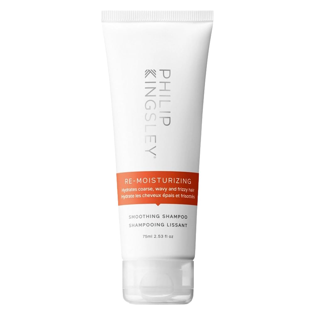 Philip Kingsley | Re-Moisturizing Smoothing Shampoo | For Curly, Frizzy, Wavy, Dry, Coarse Hair Types | Hydrating Shampoo that Re-Moisturizes and Smooths Hair | 75ml