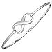Unique royal jewelry 925 Solid Sterling Silver Infinity Symbol Catch Bangle Bracelet.