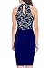 WOOSEA Women's Elegant Sleeveless Floral Lace Vintage Midi Cocktail Party Dress (Medium, Blue)