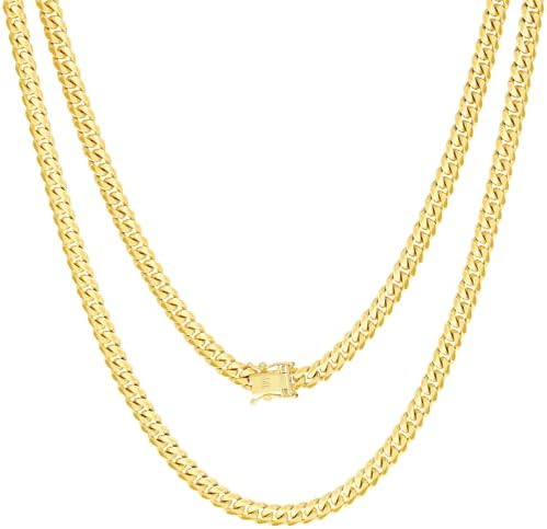Nuragold 18k Real Yellow Gold Solid Miami Cuban Link 4mm  Gold Plated Cuban Curb Chain 16-18” 4.5 mm main image 0