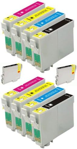 2 Full Set + 2 Extra Black Inks : 10 High Capacity Compatible Ink Cartridges 4x T1291 Black 2x T1292 Cyan 2x T1293 Magenta 2x T1294 Yellow For Epson Stylus Office Printers B42WD, BX305FW Plus, BX320FW, BX525WD, BX535WD, BX625FWD, BX630FW, BX635FWD, BX925FWD, BX935FWD, BX420W, SW438W Air Print, SX230, SX235, SX425, SX435W, SX438W, SX440, SX445W, SX525WD, SX535WD, SX620FW, SX430W, WorkForce WF-7015, WF-7515, WF-7525 inkjet and wireless printers
