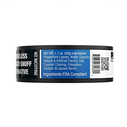BaccOff, Original Mint Rough Cut, Premium Tobacco Free, Nicotine Free Snuff Alternative (1 Can)