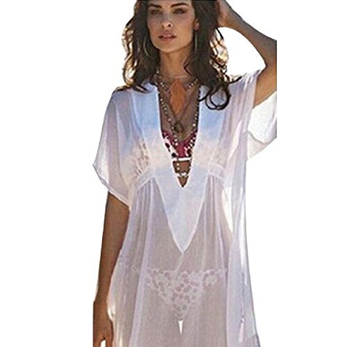 Cover Ups for Swimwear Women, Womens Dress, Swimsuit Beach Bathing Suit Bolayu (S, White)