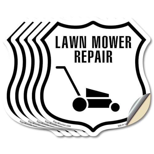 Lawn Mower Repair (5 Pack) 4 inch X 4 inch Shield Shaped Heavy Duty 3.2 mil Vin…