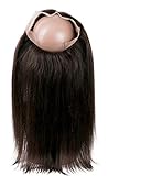 A2ZWIG Brazilian Straight Pre Plucked Natural Hairline Human Hair 130% Density 360 Lace Frontal with Baby Hair
