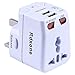 Travel Adapter,Rdxone Universal Plug Adapter with 2 USB for Europe, Italy, Ireland, UK, AU, Asia, Over 150 Countries -with Spare Fuse