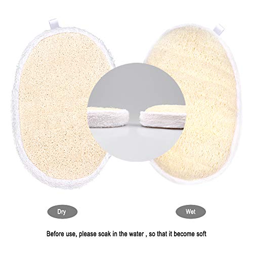 2019 Exfoliating Loofah Pads, 2 Packs Natural Luffa Material Loofah Sponge Shower Body Scruber for Men/Women Bath Spa and Shower - Thumbnail 5