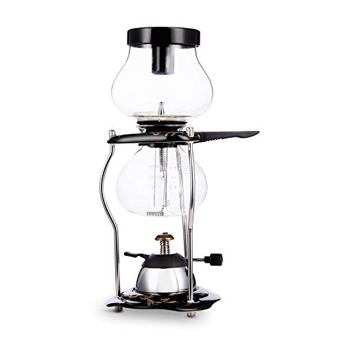 Yama Glass YAMCNT5 Tabletop w/Ceramic Base (20oz) 5Cup Coffee Siphon with Butane Burner Home