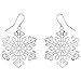 Lux Accessories Christmas Holiday Winter Silver Tone Snowflake Drop Earrings