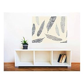 Removable Wall Sticker/Wall Mural - Seamless Flying Feather Pattern | Creative Window View Home Decor/Wall Decor - 24"x32"