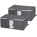 Surblue Under Bed Storage Organizer Large Capacity with Handle Clear Window (Gray)