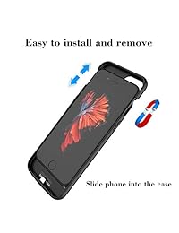 Pumier   Carcasa para iPhone 6 Plus 6S Plus 7 Plus 8 Plus, batería recargable extendida para iPhone 6 Plus 6S Plus 7 Plus 8 (5,5 pulgadas) 5500 mAh (negro)
