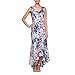 Alex Evenings Women's Sleeveless Printed Chiffon Tea Length Dress, Multi, 14