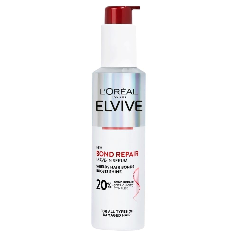 L'Oréal Paris Hair Serum For Damaged Hair Repair, Elvive Bond Repair Leave-In With Citric Acid Complex, Rebuilds Broken Bonds, Achieves 12x Less Split Ends And 98% Stronger More Resilient Hair, 150ml