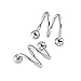 Misscat 10pcs Stainless Steel S Helix Ear Stud Lip Nose Ring Cartilage Body Piercing Jewelry