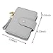 Women's Mini Credit Card Case Wallet with ID Window and Card Holder purse 9 Colors（Grey）