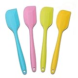 Silicone Spatula Set, 4 Piece 446 Degrees F Heat Resistant Baking Spoon & Spatulas, Ergonomic Easy To Clean, Seamless One-Piece Design, Non Stick, Easy Clean, Colorful