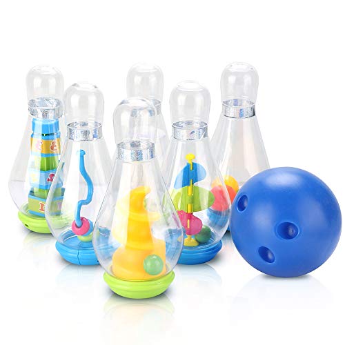 WOSTOO Bowling Set for Toddlers, Kids Bowling Toy Set, Indoor Outdoor Bowling Games for Children/Toddlers/Boys/Girls for Early Development/Sport/Preschool (6 Pins & 1 Bowling) - Thumbnail 6