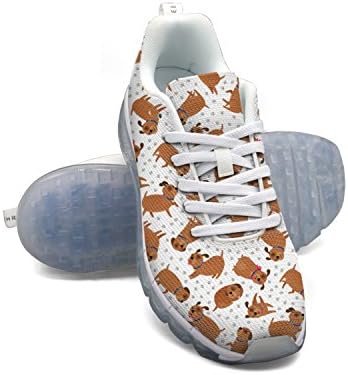 Winging Tongue Out Dogs Puppy Paws Footprints Women Fashion Breathable Air Cushion Max Running Outdoor Sneakers Shoes