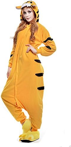 Babibridal Unisex Onesies for Adult Animal Pajamas One Piece Pajamas (M, Yellow tiger)