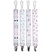 Liname Pacifier Clip for Girls - 4 Pack - Premium Quality & Modern 2-Sided Design - Pacifier Clips Fit all Pacifiers & Soothers - Perfect Baby Shower Gift