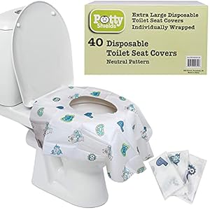 Disposable Toilet Seat Covers for Kids & Adults (40 Pack) – Germ Protect from Public Toilets – Waterproof, Individually…