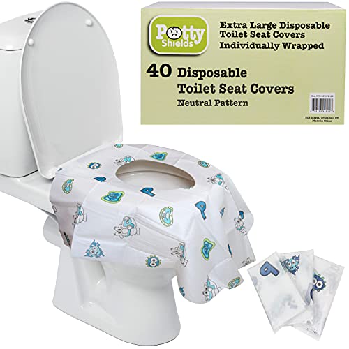 Disposable Toilet Seat Covers for Kids & Adults (40 Pack) – Germ Protect from Public Toilets – Waterproof, Individually…
