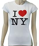 I Love NY New York Womens T-Shirt Spandex Tee Heart White