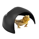 Gancon Rettile casa, Scatola di Copertura per Pet Lucertola Serpente Tartaruga Ragno Rettile Arredamento Grotta(Nero)