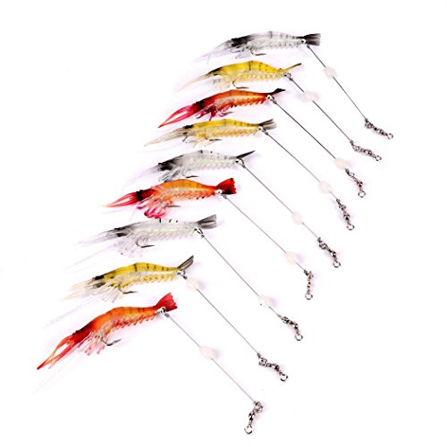 Aorace Fishing Lures Squid 3D Laser Minnow Jerkbait Mini Hard Crankbait Bass Salmon Trout swimbaits Soft Shrimp Baits For Saltwater Freshwater 27Pcs/lot fishing gear kit