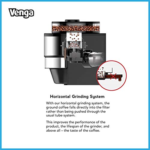Venga! VG CCG 3006 Kaffeemaschine mit Mahlwerk – 750 W, Glas, Kunststoff, Edelstahl, 850 ml, Schwarz – Bild 6