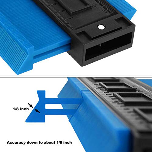Aaaspark 2 Pack Wider Contour Gauge Shape Duplicator(5 Inch 10 Inch) Template Tool with Precisely Copies Irregular and Awkward Shapes - Precise Measurement Tiling Laminate Wood Marking DIY Tool(Blue) - Thumbnail 2