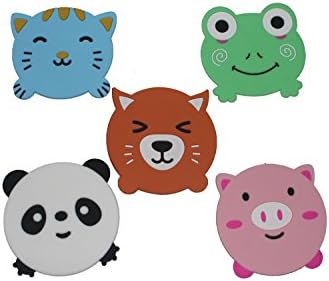 YIRCartoon Animal Silicone Coaster Insulation Thickening Soft Bowl Pad Placemat Coaster Set of 5pcs